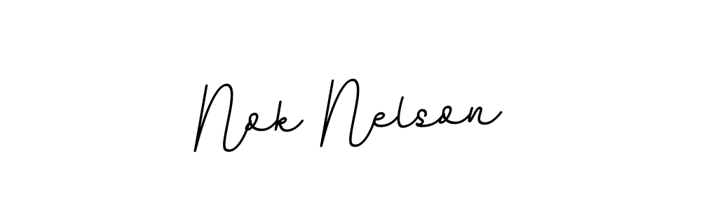 How to make Nok Nelson signature? BallpointsItalic-DORy9 is a professional autograph style. Create handwritten signature for Nok Nelson name. Nok Nelson signature style 11 images and pictures png