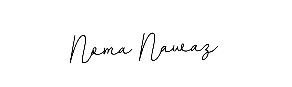 How to make Noma Nawaz name signature. Use BallpointsItalic-DORy9 style for creating short signs online. This is the latest handwritten sign. Noma Nawaz signature style 11 images and pictures png