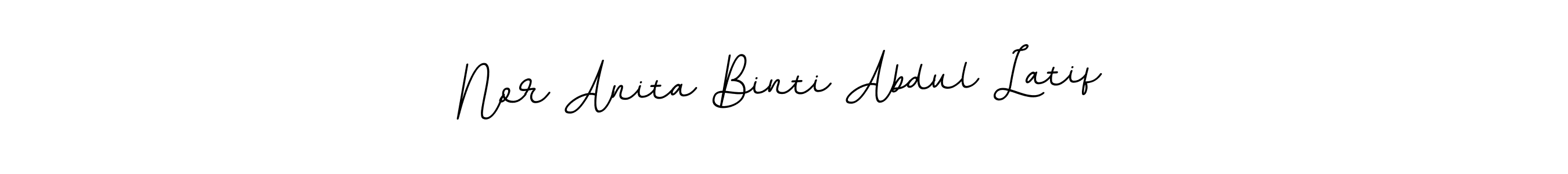 You should practise on your own different ways (BallpointsItalic-DORy9) to write your name (Nor Anita Binti Abdul Latif) in signature. don't let someone else do it for you. Nor Anita Binti Abdul Latif signature style 11 images and pictures png