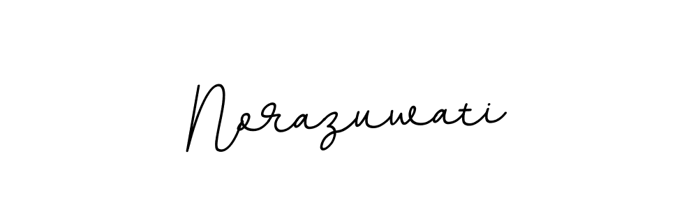 How to make Norazuwati name signature. Use BallpointsItalic-DORy9 style for creating short signs online. This is the latest handwritten sign. Norazuwati signature style 11 images and pictures png