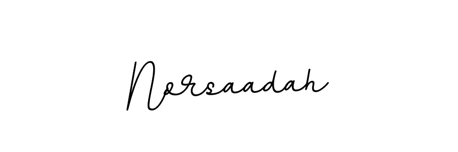 How to make Norsaadah name signature. Use BallpointsItalic-DORy9 style for creating short signs online. This is the latest handwritten sign. Norsaadah signature style 11 images and pictures png