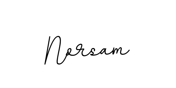 How to make Norsam name signature. Use BallpointsItalic-DORy9 style for creating short signs online. This is the latest handwritten sign. Norsam signature style 11 images and pictures png