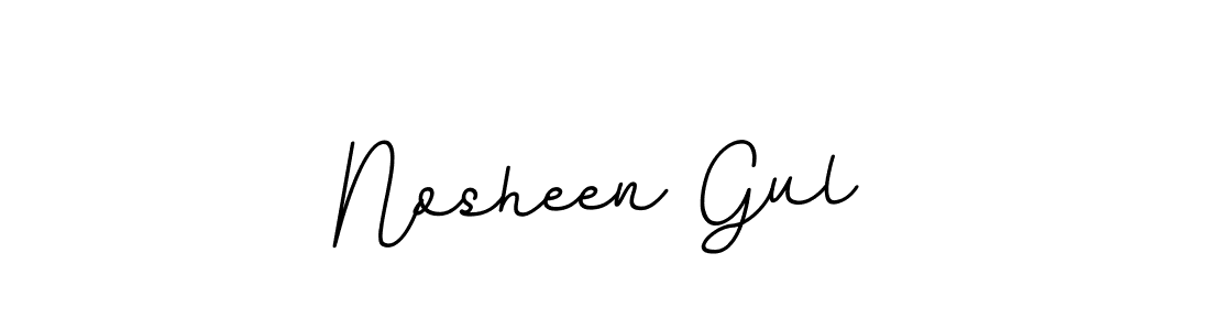 How to make Nosheen Gul name signature. Use BallpointsItalic-DORy9 style for creating short signs online. This is the latest handwritten sign. Nosheen Gul signature style 11 images and pictures png
