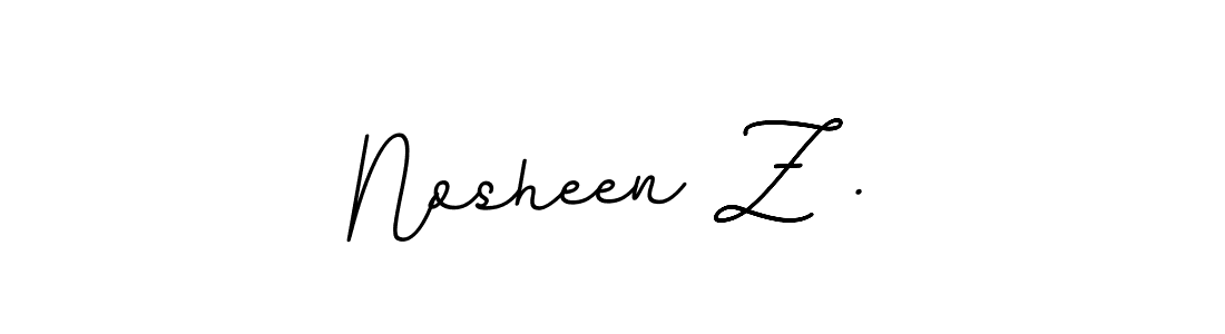 if you are searching for the best signature style for your name Nosheen Z .. so please give up your signature search. here we have designed multiple signature styles  using BallpointsItalic-DORy9. Nosheen Z . signature style 11 images and pictures png