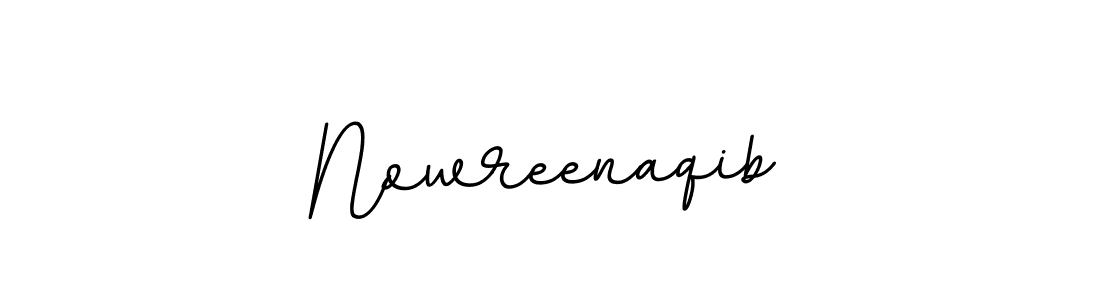 Make a beautiful signature design for name Nowreenaqib. With this signature (BallpointsItalic-DORy9) style, you can create a handwritten signature for free. Nowreenaqib signature style 11 images and pictures png