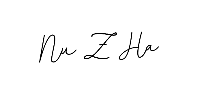 Design your own signature with our free online signature maker. With this signature software, you can create a handwritten (BallpointsItalic-DORy9) signature for name Nu Z Ha. Nu Z Ha signature style 11 images and pictures png
