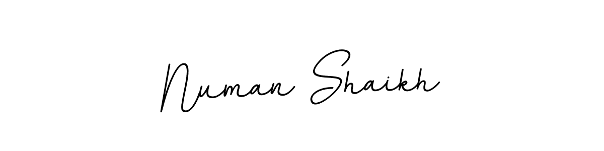 How to make Numan Shaikh name signature. Use BallpointsItalic-DORy9 style for creating short signs online. This is the latest handwritten sign. Numan Shaikh signature style 11 images and pictures png