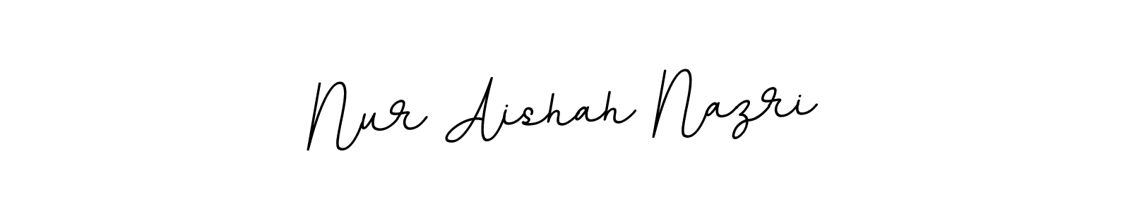 Use a signature maker to create a handwritten signature online. With this signature software, you can design (BallpointsItalic-DORy9) your own signature for name Nur Aishah Nazri. Nur Aishah Nazri signature style 11 images and pictures png
