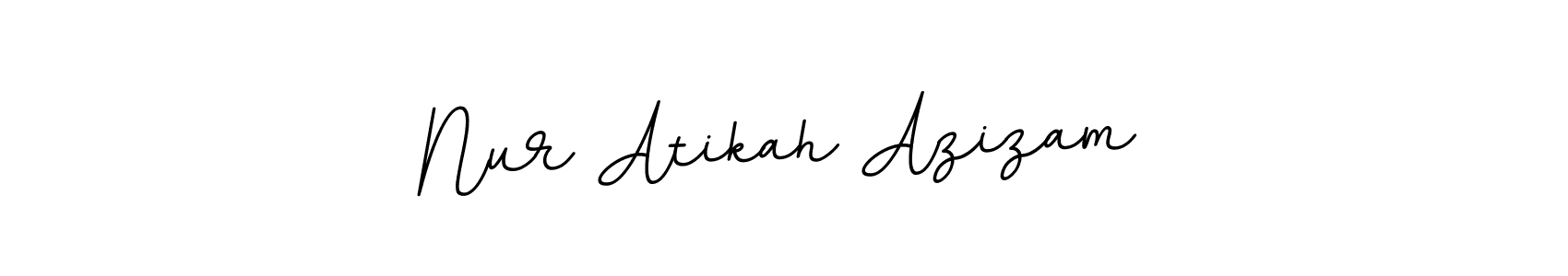 Use a signature maker to create a handwritten signature online. With this signature software, you can design (BallpointsItalic-DORy9) your own signature for name Nur Atikah Azizam. Nur Atikah Azizam signature style 11 images and pictures png