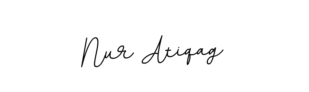 if you are searching for the best signature style for your name Nur Atiqag. so please give up your signature search. here we have designed multiple signature styles  using BallpointsItalic-DORy9. Nur Atiqag signature style 11 images and pictures png