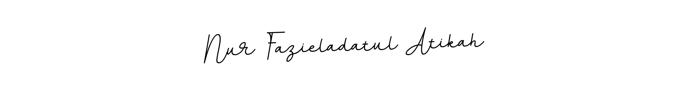 if you are searching for the best signature style for your name Nur Fazieladatul Atikah. so please give up your signature search. here we have designed multiple signature styles  using BallpointsItalic-DORy9. Nur Fazieladatul Atikah signature style 11 images and pictures png