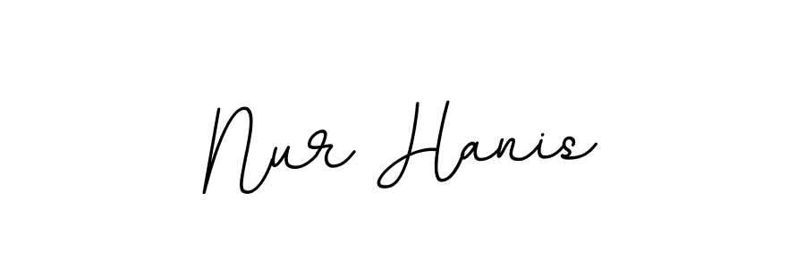Design your own signature with our free online signature maker. With this signature software, you can create a handwritten (BallpointsItalic-DORy9) signature for name Nur Hanis. Nur Hanis signature style 11 images and pictures png