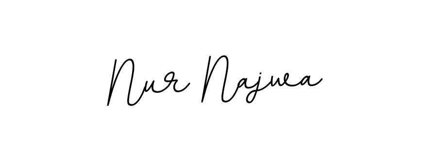 It looks lik you need a new signature style for name Nur Najwa. Design unique handwritten (BallpointsItalic-DORy9) signature with our free signature maker in just a few clicks. Nur Najwa signature style 11 images and pictures png