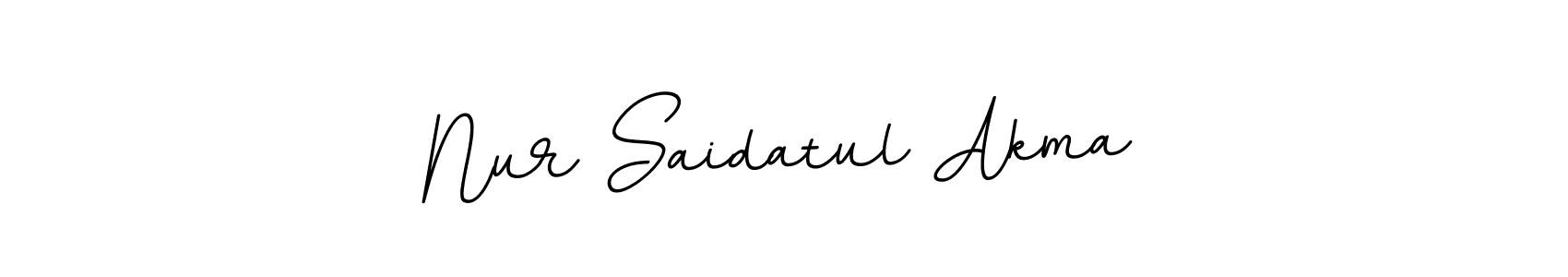 Use a signature maker to create a handwritten signature online. With this signature software, you can design (BallpointsItalic-DORy9) your own signature for name Nur Saidatul Akma. Nur Saidatul Akma signature style 11 images and pictures png