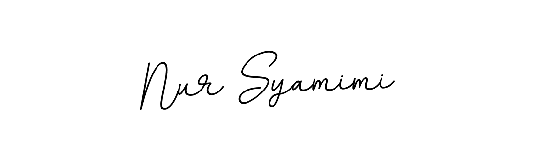 You should practise on your own different ways (BallpointsItalic-DORy9) to write your name (Nur Syamimi) in signature. don't let someone else do it for you. Nur Syamimi signature style 11 images and pictures png