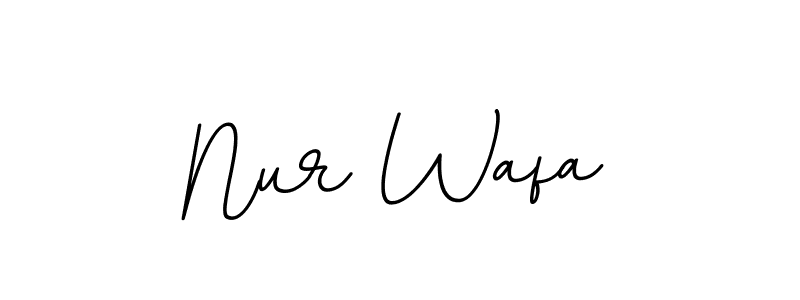 This is the best signature style for the Nur Wafa name. Also you like these signature font (BallpointsItalic-DORy9). Mix name signature. Nur Wafa signature style 11 images and pictures png
