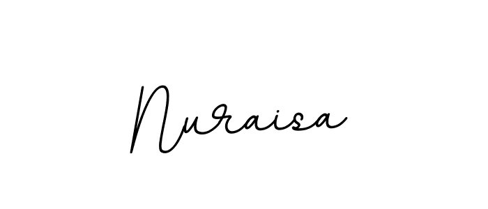 Use a signature maker to create a handwritten signature online. With this signature software, you can design (BallpointsItalic-DORy9) your own signature for name Nuraisa. Nuraisa signature style 11 images and pictures png
