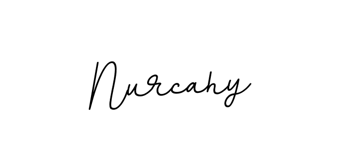 Use a signature maker to create a handwritten signature online. With this signature software, you can design (BallpointsItalic-DORy9) your own signature for name Nurcahy. Nurcahy signature style 11 images and pictures png