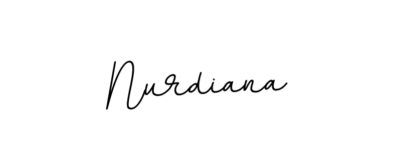 Design your own signature with our free online signature maker. With this signature software, you can create a handwritten (BallpointsItalic-DORy9) signature for name Nurdiana. Nurdiana signature style 11 images and pictures png