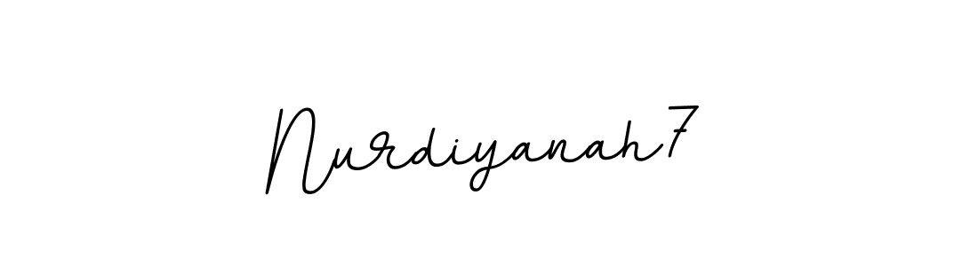 How to make Nurdiyanah7 name signature. Use BallpointsItalic-DORy9 style for creating short signs online. This is the latest handwritten sign. Nurdiyanah7 signature style 11 images and pictures png