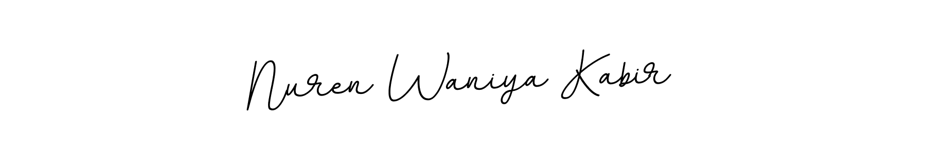 The best way (BallpointsItalic-DORy9) to make a short signature is to pick only two or three words in your name. The name Nuren Waniya Kabir include a total of six letters. For converting this name. Nuren Waniya Kabir signature style 11 images and pictures png