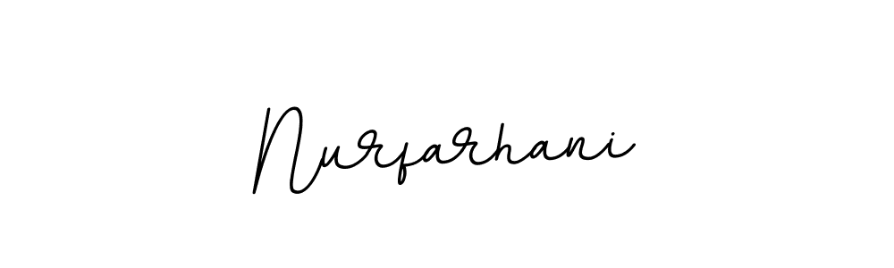 if you are searching for the best signature style for your name Nurfarhani. so please give up your signature search. here we have designed multiple signature styles  using BallpointsItalic-DORy9. Nurfarhani signature style 11 images and pictures png