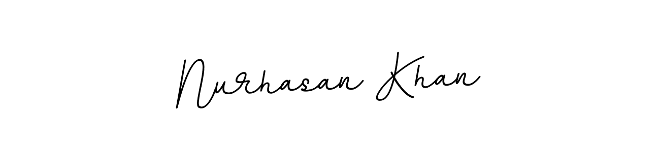 How to make Nurhasan Khan name signature. Use BallpointsItalic-DORy9 style for creating short signs online. This is the latest handwritten sign. Nurhasan Khan signature style 11 images and pictures png