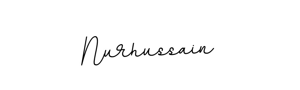 How to make Nurhussain name signature. Use BallpointsItalic-DORy9 style for creating short signs online. This is the latest handwritten sign. Nurhussain signature style 11 images and pictures png