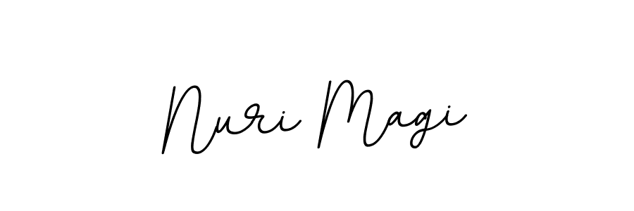 How to make Nuri Magi name signature. Use BallpointsItalic-DORy9 style for creating short signs online. This is the latest handwritten sign. Nuri Magi signature style 11 images and pictures png