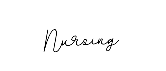 Use a signature maker to create a handwritten signature online. With this signature software, you can design (BallpointsItalic-DORy9) your own signature for name Nursing. Nursing signature style 11 images and pictures png