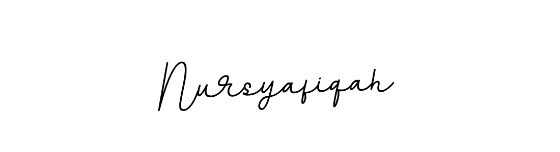 Make a beautiful signature design for name Nursyafiqah. With this signature (BallpointsItalic-DORy9) style, you can create a handwritten signature for free. Nursyafiqah signature style 11 images and pictures png