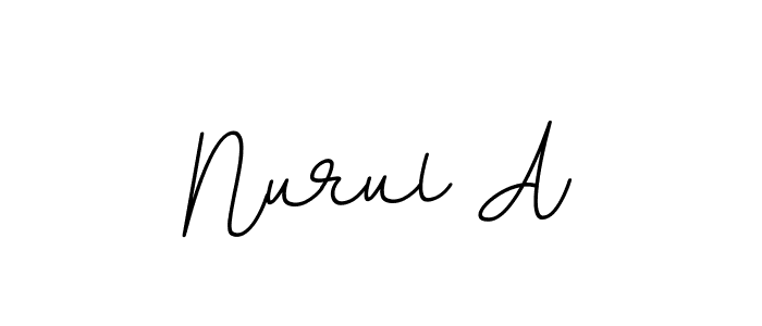 Make a beautiful signature design for name Nurul A. With this signature (BallpointsItalic-DORy9) style, you can create a handwritten signature for free. Nurul A signature style 11 images and pictures png