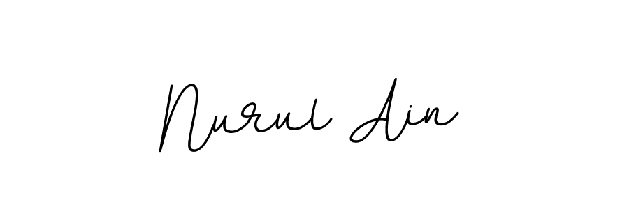 How to make Nurul Ain name signature. Use BallpointsItalic-DORy9 style for creating short signs online. This is the latest handwritten sign. Nurul Ain signature style 11 images and pictures png