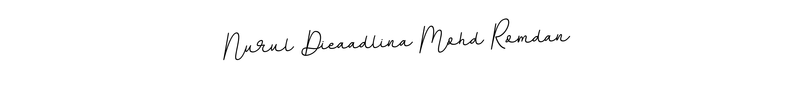 This is the best signature style for the Nurul Dieaadlina Mohd Romdan name. Also you like these signature font (BallpointsItalic-DORy9). Mix name signature. Nurul Dieaadlina Mohd Romdan signature style 11 images and pictures png