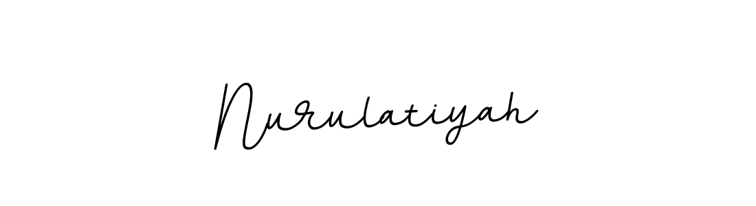 You should practise on your own different ways (BallpointsItalic-DORy9) to write your name (Nurulatiyah) in signature. don't let someone else do it for you. Nurulatiyah signature style 11 images and pictures png