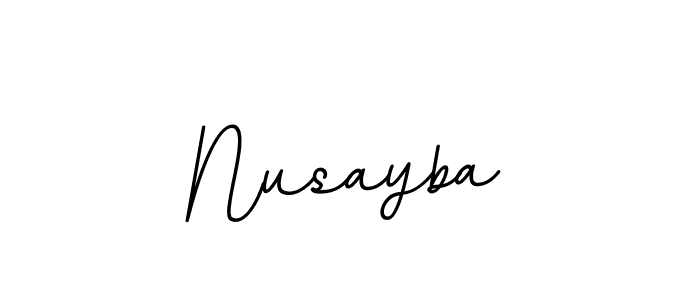 Use a signature maker to create a handwritten signature online. With this signature software, you can design (BallpointsItalic-DORy9) your own signature for name Nusayba. Nusayba signature style 11 images and pictures png