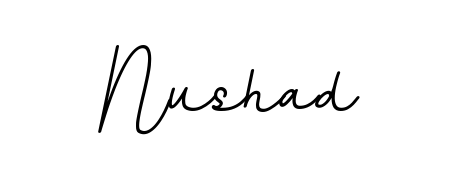 Give your name Nushad an exquisite flair with the BallpointsItalic-DORy9 script font. Ideal for contracts, resumes, and formal letterheads. Nushad signature style 11 images and pictures png