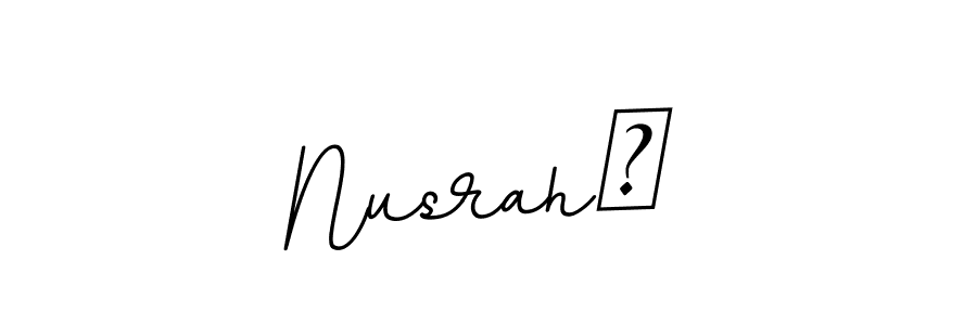 The best way (BallpointsItalic-DORy9) to make a short signature is to pick only two or three words in your name. The name Nusrah❤ include a total of six letters. For converting this name. Nusrah❤ signature style 11 images and pictures png