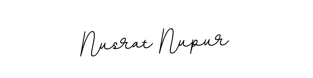 How to make Nusrat Nupur name signature. Use BallpointsItalic-DORy9 style for creating short signs online. This is the latest handwritten sign. Nusrat Nupur signature style 11 images and pictures png