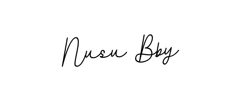 How to make Nusu Bby name signature. Use BallpointsItalic-DORy9 style for creating short signs online. This is the latest handwritten sign. Nusu Bby signature style 11 images and pictures png