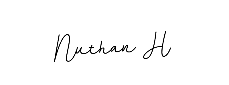The best way (BallpointsItalic-DORy9) to make a short signature is to pick only two or three words in your name. The name Nuthan H include a total of six letters. For converting this name. Nuthan H signature style 11 images and pictures png