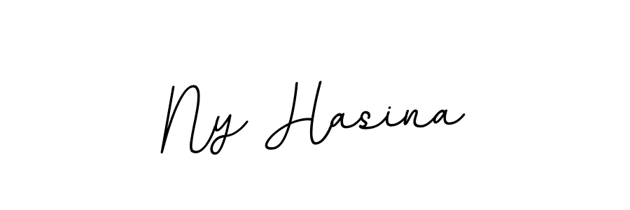Create a beautiful signature design for name Ny Hasina. With this signature (BallpointsItalic-DORy9) fonts, you can make a handwritten signature for free. Ny Hasina signature style 11 images and pictures png