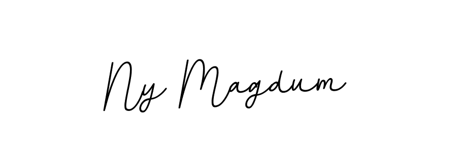 How to make Ny Magdum name signature. Use BallpointsItalic-DORy9 style for creating short signs online. This is the latest handwritten sign. Ny Magdum signature style 11 images and pictures png