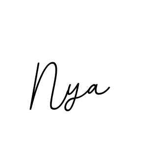 Use a signature maker to create a handwritten signature online. With this signature software, you can design (BallpointsItalic-DORy9) your own signature for name Nya. Nya signature style 11 images and pictures png