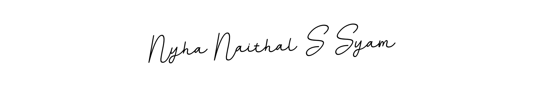 Use a signature maker to create a handwritten signature online. With this signature software, you can design (BallpointsItalic-DORy9) your own signature for name Nyha Naithal S Syam. Nyha Naithal S Syam signature style 11 images and pictures png