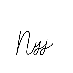 Make a beautiful signature design for name Nyj. With this signature (BallpointsItalic-DORy9) style, you can create a handwritten signature for free. Nyj signature style 11 images and pictures png