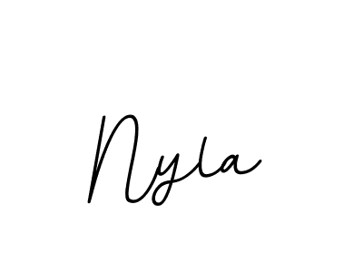 This is the best signature style for the Nyla name. Also you like these signature font (BallpointsItalic-DORy9). Mix name signature. Nyla signature style 11 images and pictures png