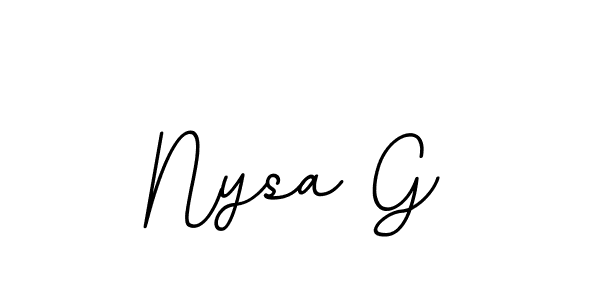 if you are searching for the best signature style for your name Nysa G. so please give up your signature search. here we have designed multiple signature styles  using BallpointsItalic-DORy9. Nysa G signature style 11 images and pictures png