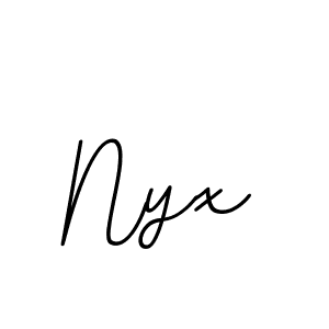 Use a signature maker to create a handwritten signature online. With this signature software, you can design (BallpointsItalic-DORy9) your own signature for name Nyx. Nyx signature style 11 images and pictures png