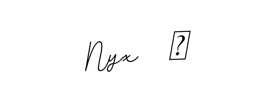 How to Draw Nyx   ♡ signature style? BallpointsItalic-DORy9 is a latest design signature styles for name Nyx   ♡. Nyx   ♡ signature style 11 images and pictures png